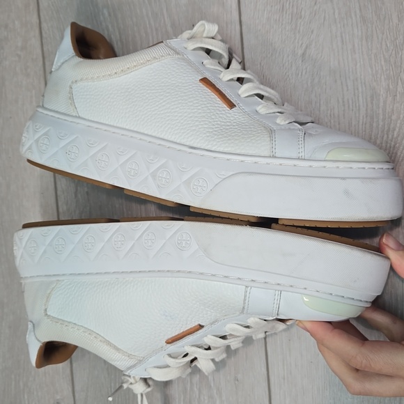 Tory Burch Women's Ladybug Leather Logo Platform Sneakers Shoes Sz 8.5M - Picture 12 of 15